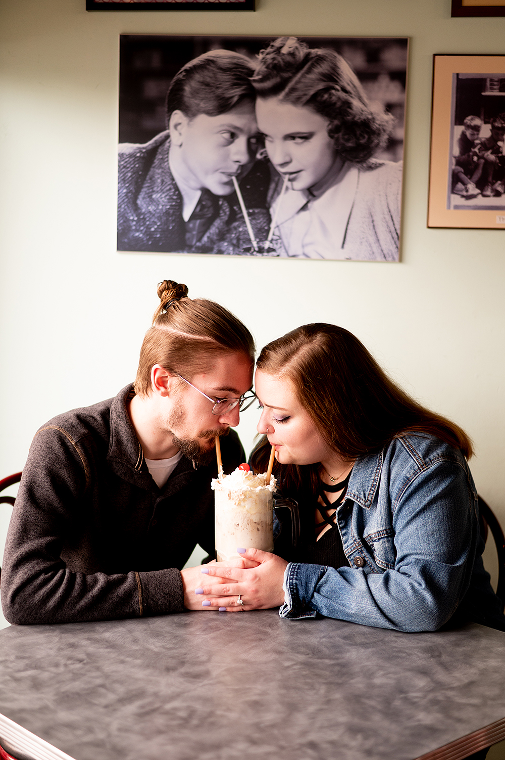 Buffalo Lifestyle Engagement Session at King Condrell's Candy and Ice Cream Shop in Kenmore